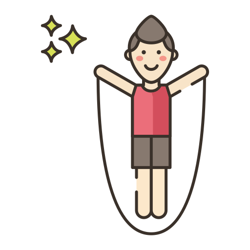 focused athlete jumping rope