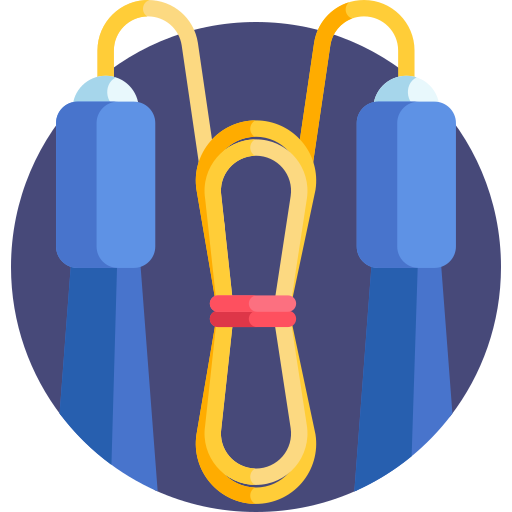jump rope with yellow cord and blue handles